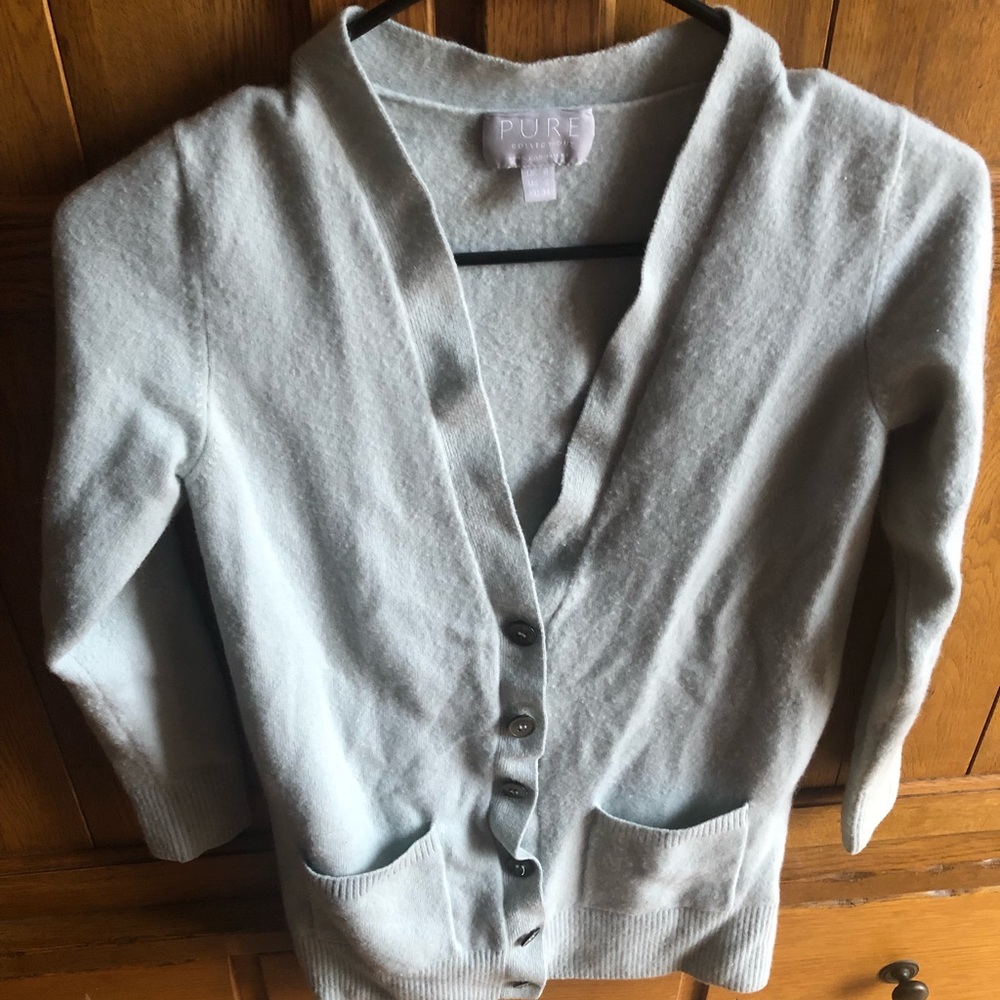 Pure Collection Cashmere mint cardigan